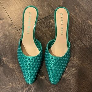 Gianni Bini Turquoise Green Studded Heels